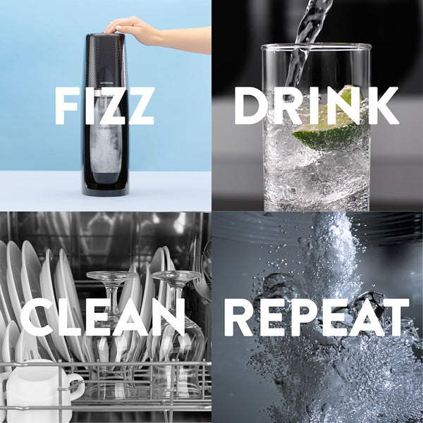 Dishwasher Safe 1L Black Fuse Bottle Twin Pack SodaStream New Zealand