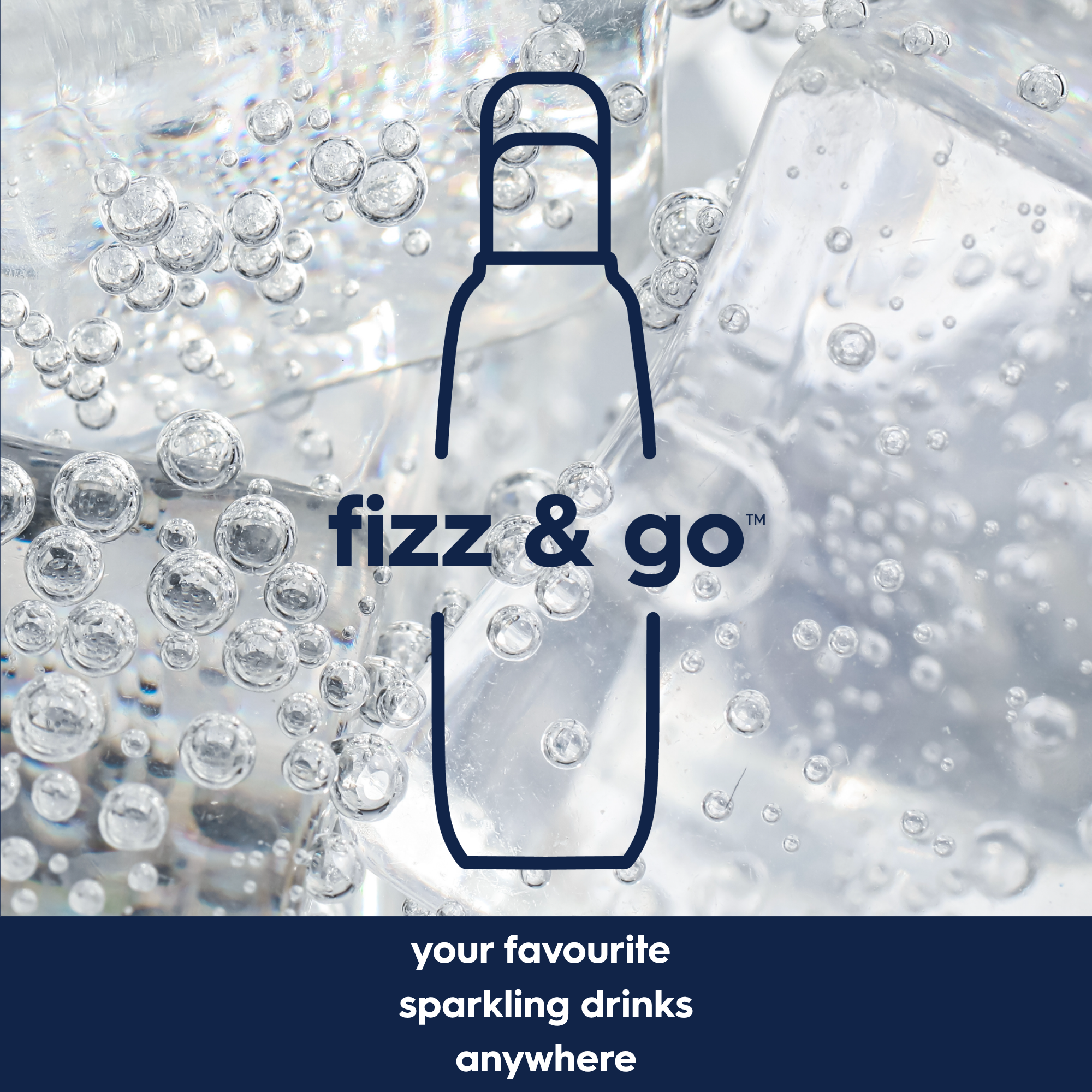 Sodastream Black Fizz & Go® Stainless Steel Bottle 900ml | Insulated Sparkling Drink Bottle