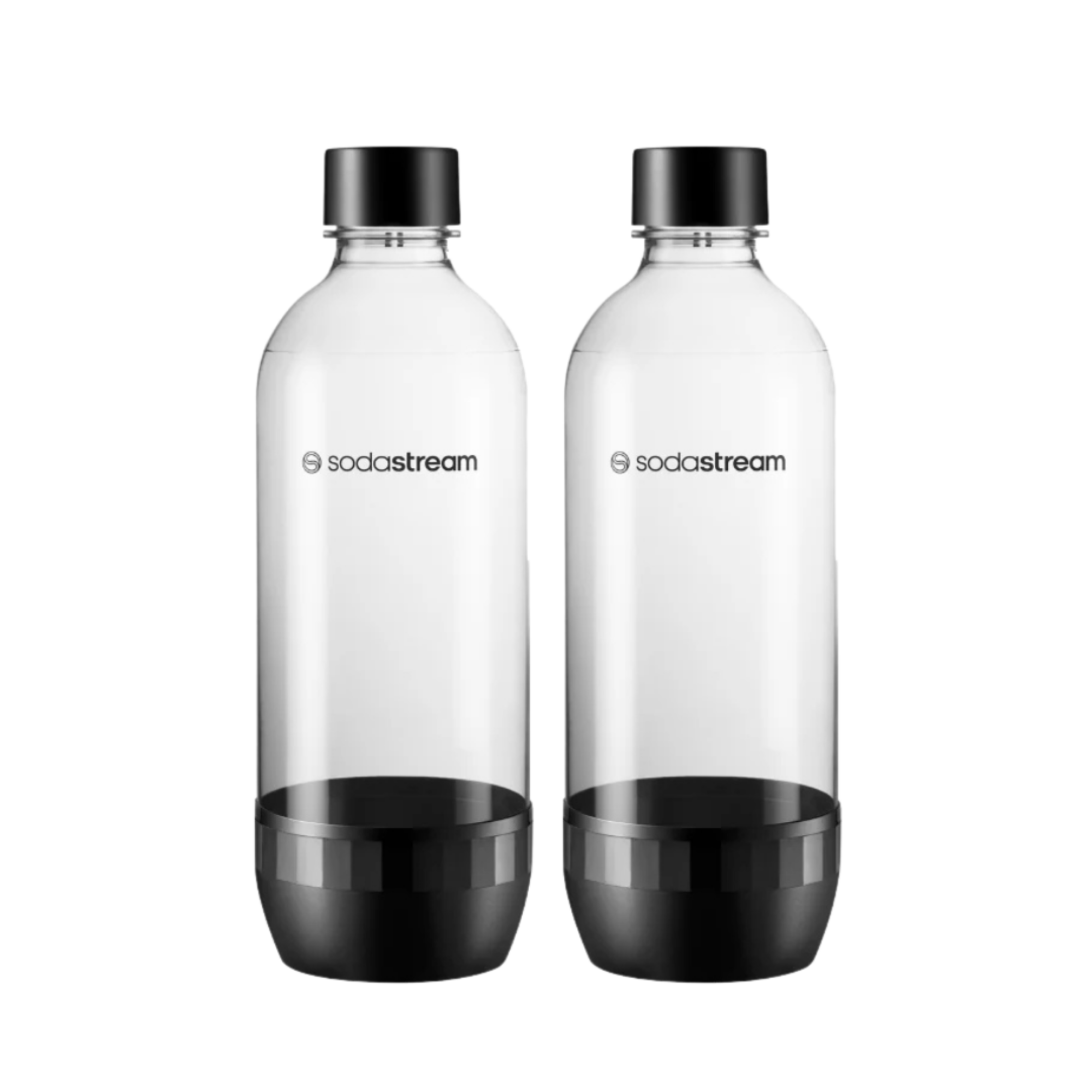 1l Black Carbonating Bottle Twin Pack