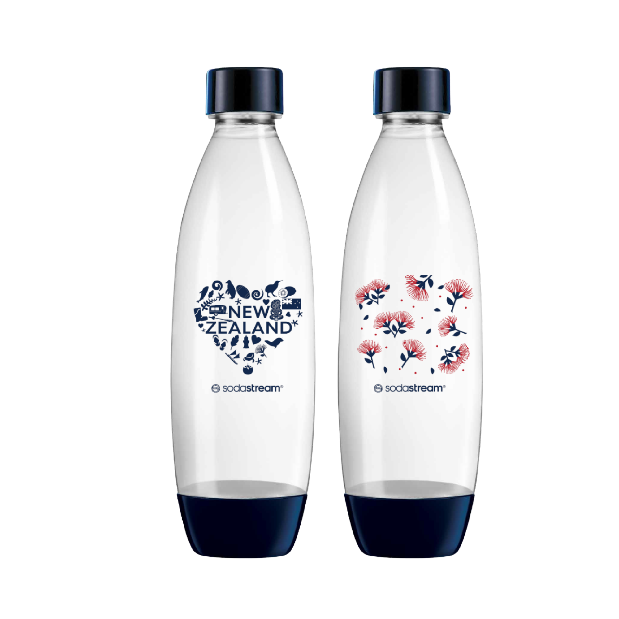 1l Kiwiana Fuse Carbonating Bottle Twin Pack sodastream