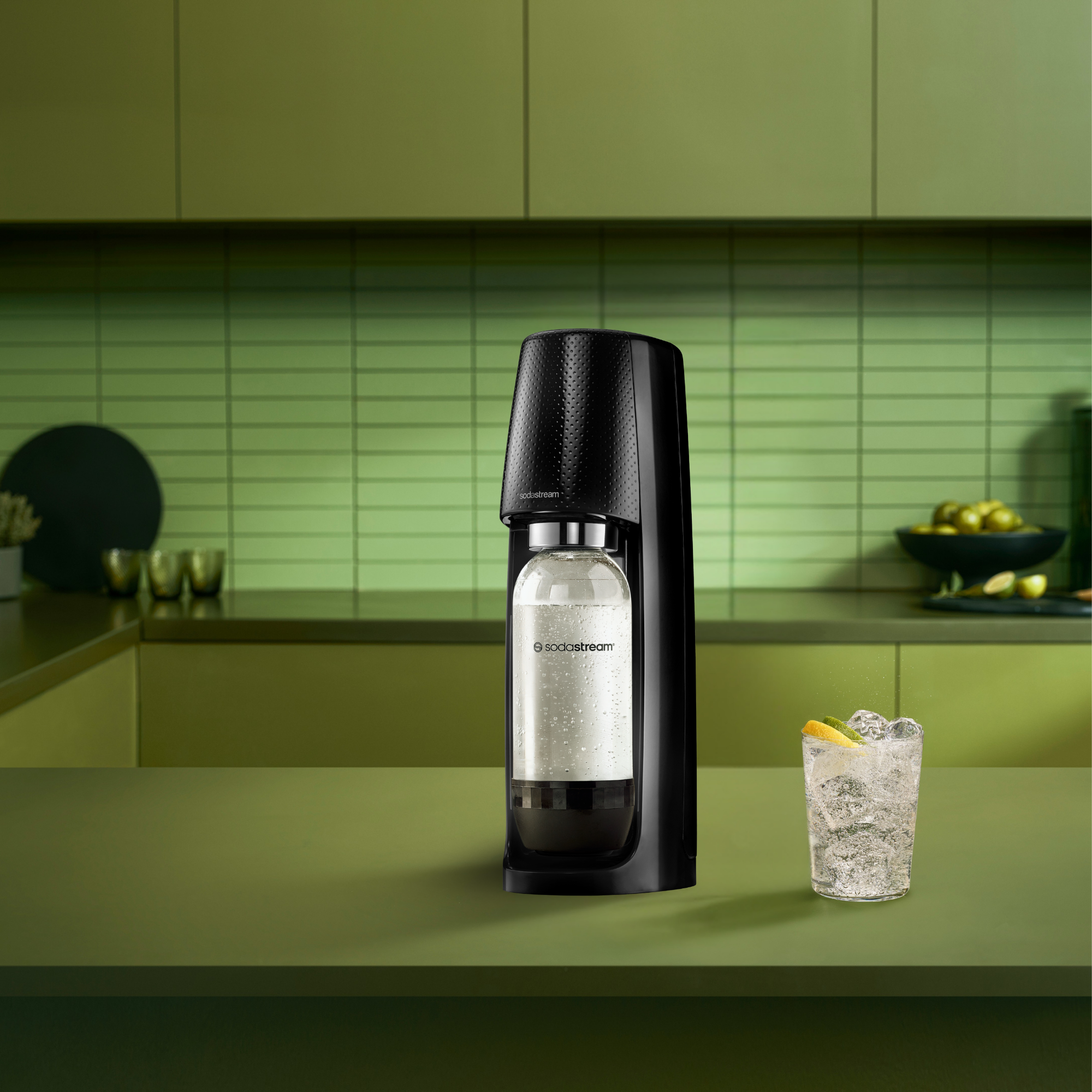 1l Black Carbonating Bottle Twin Pack