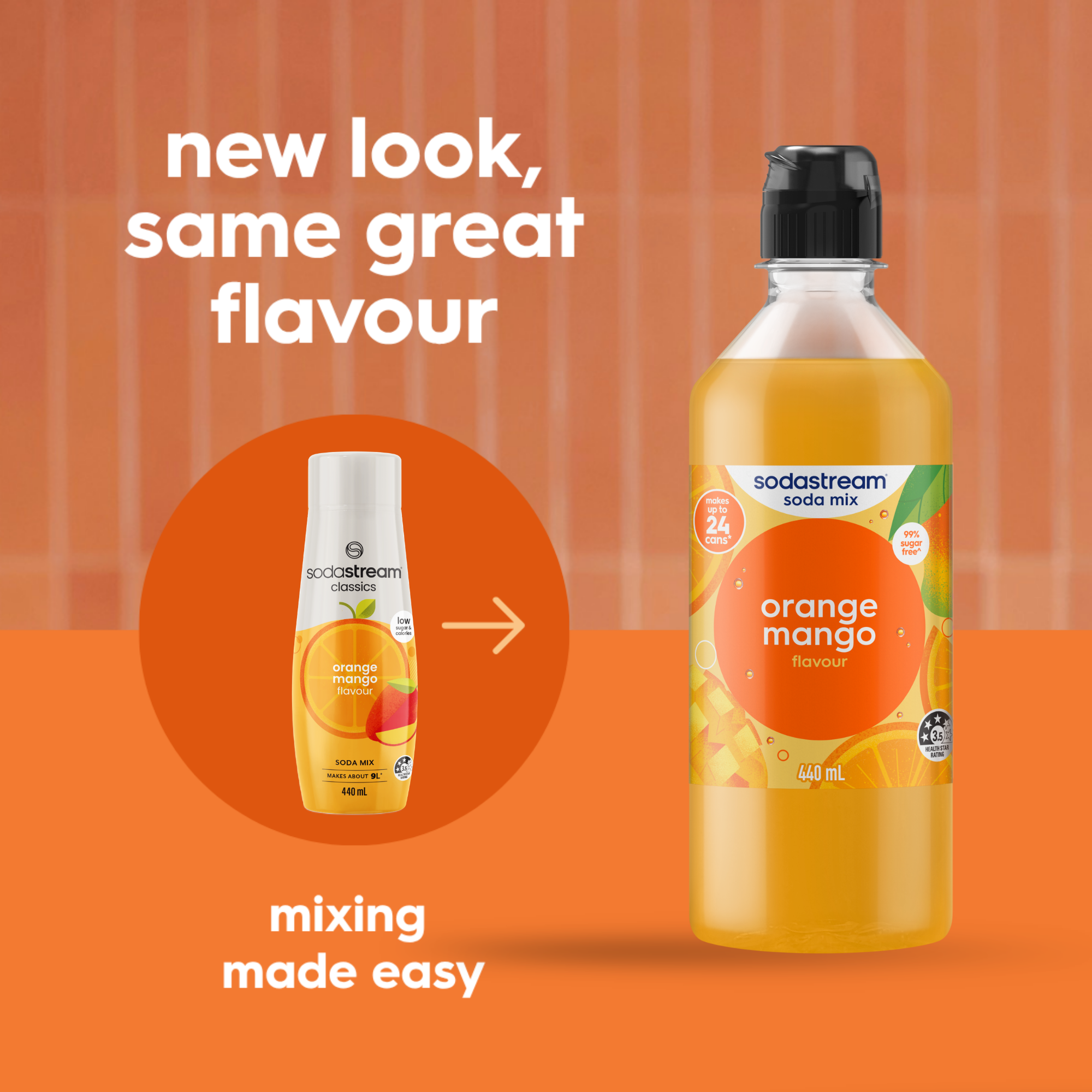 Classics Diet Orange Mango Soda Drink Mix 440ml