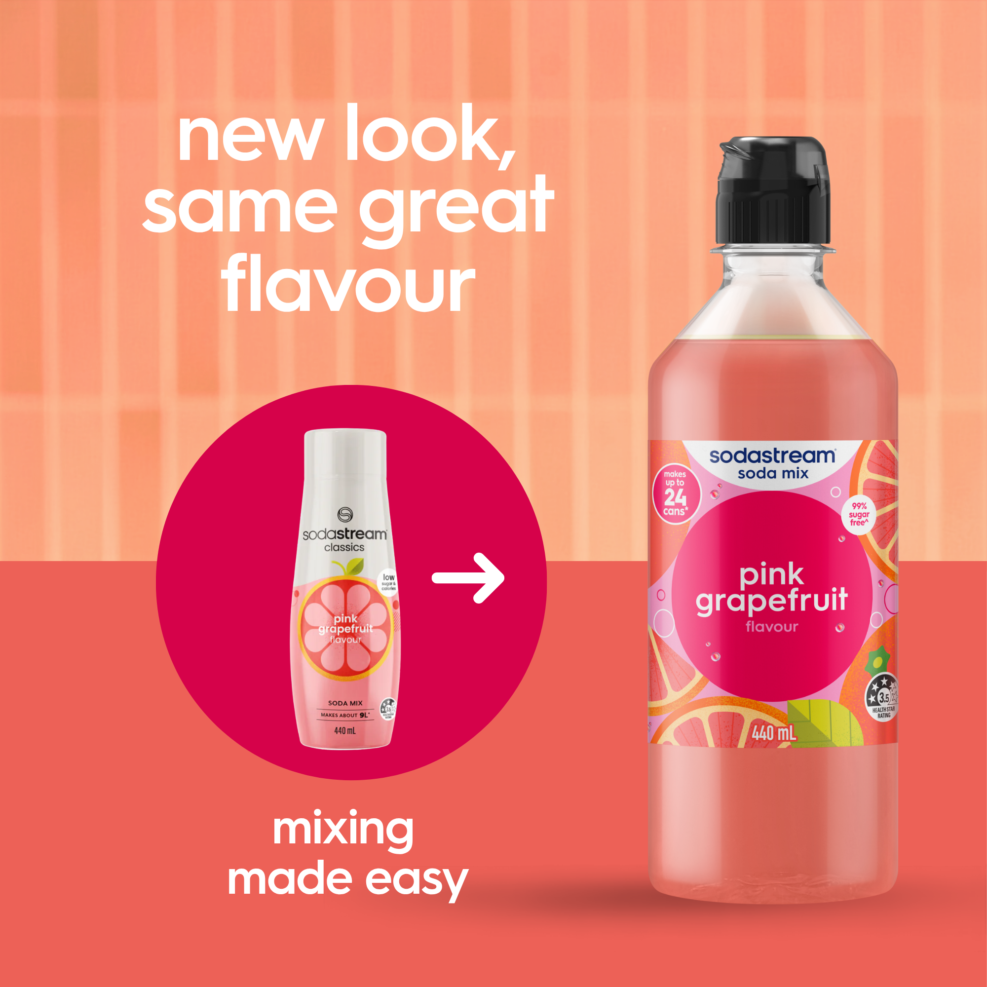 Classics Diet Pink Grapefruit Soda Drink Mix 440ml