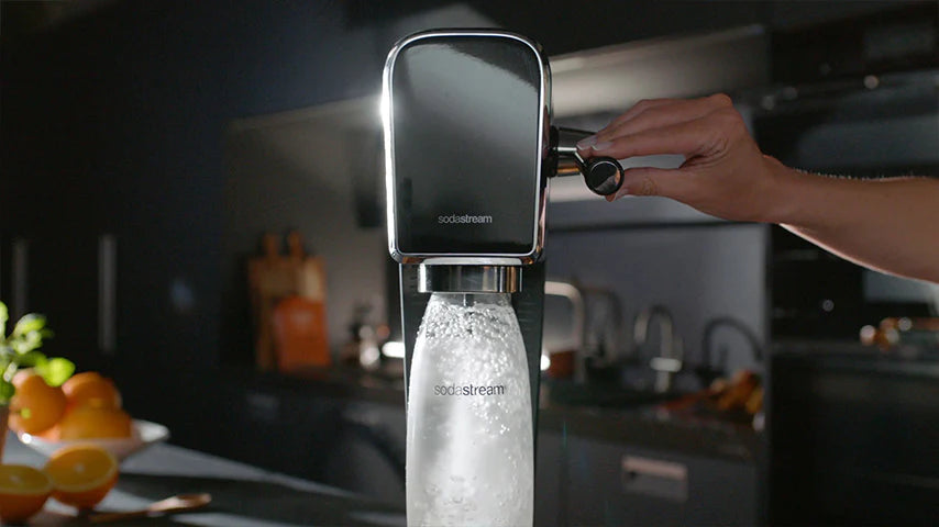 SodaStream Gaia szódagép szett, 3 palack, 1 l, alumínium/üveg,  tiszta/fekete 