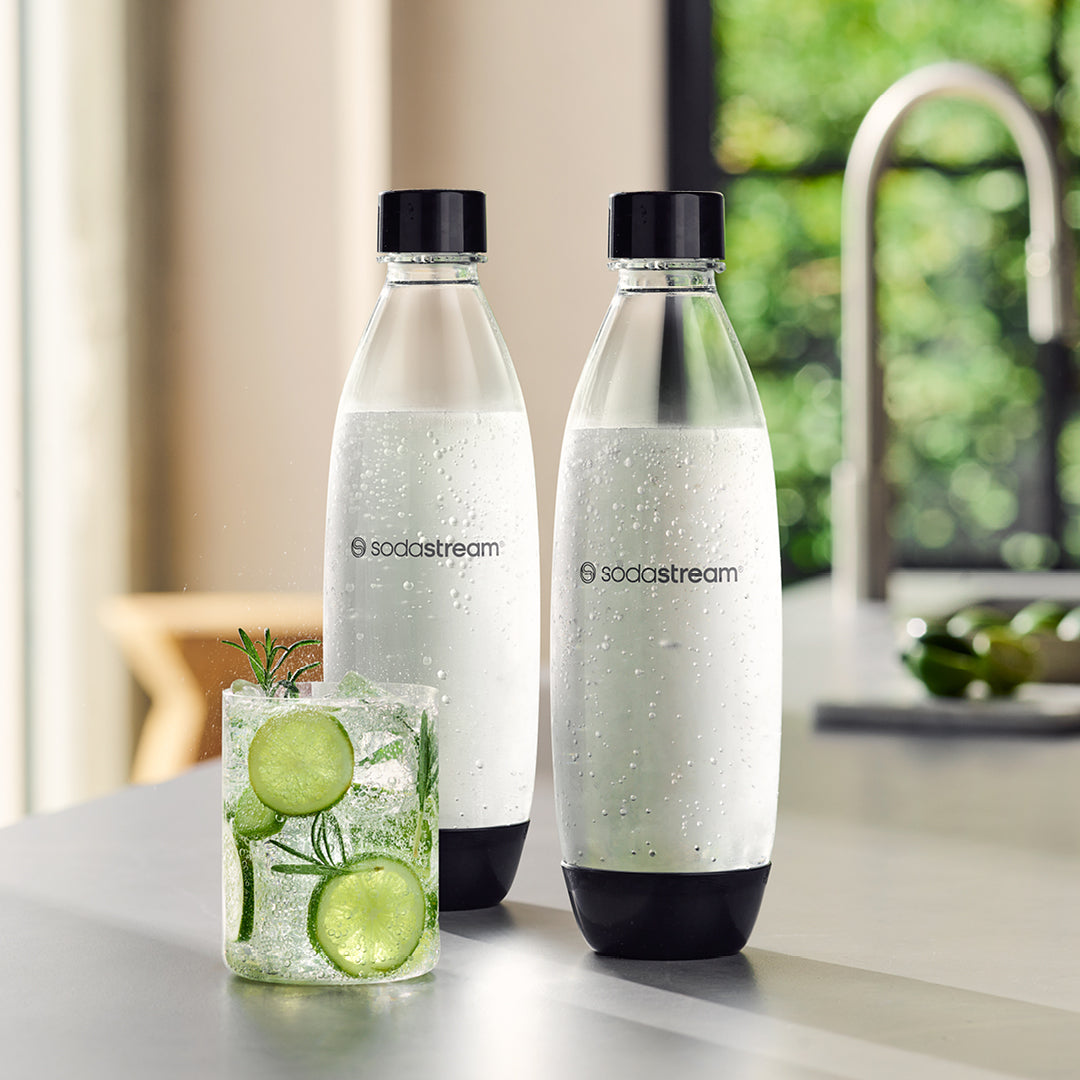 Dishwasher Safe - 1L Black Fuse Bottle Twin Pack