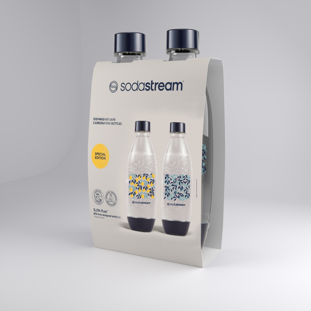 Fuse Summer Fruits Carbonating Bottles |1 Litre | Dishwasher Safe | Twin Pack