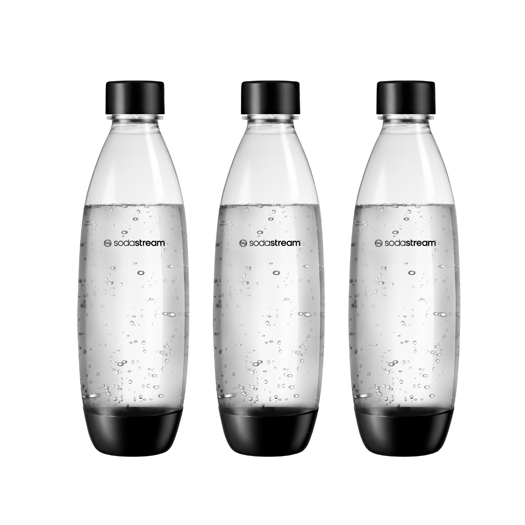 Dishwasher Safe - 3x 1L Black Limited Edition  Fuse Twin Pack sodastream